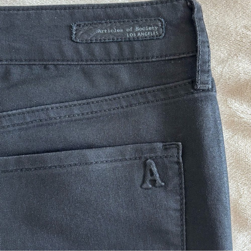 Articles of Society Black Coated High Rise Skinny Jeans Size 30 - Picture 8 of 12